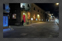 The Gregson Community Centre illuminated at night in Lancaster