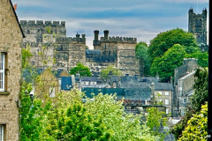 View from the landing sash window at The Joseph Cosy overlooking Lancaster Castle and the Priory skyline
