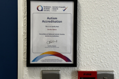 National Autistic Society Autism Friendly Award certificate displayed at The Joseph Cosy