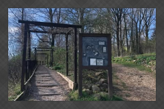 Entrance to The Secret Garden near Lancaster Brewery surrounded by woodland