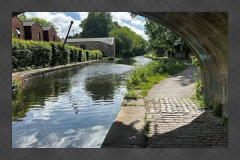 View beneath a historic bridge on the Lancaster Canal in Aldcliffe