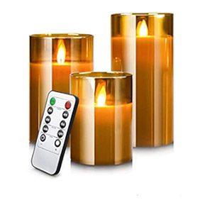 LED Candles Flameless Set of 3 Real Wax Light – A set of three flameless LED candles with a remote control, featuring a realistic wax design for a warm ambiance.