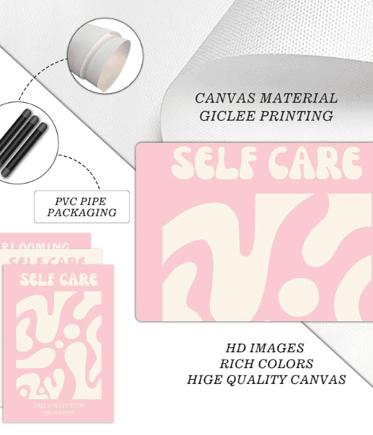 A close-up image highlights the high-quality canvas material of a 