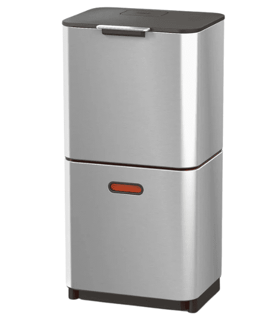 A front view of the sleek, modern Totem Max bin, highlighting its space-saving vertical design.