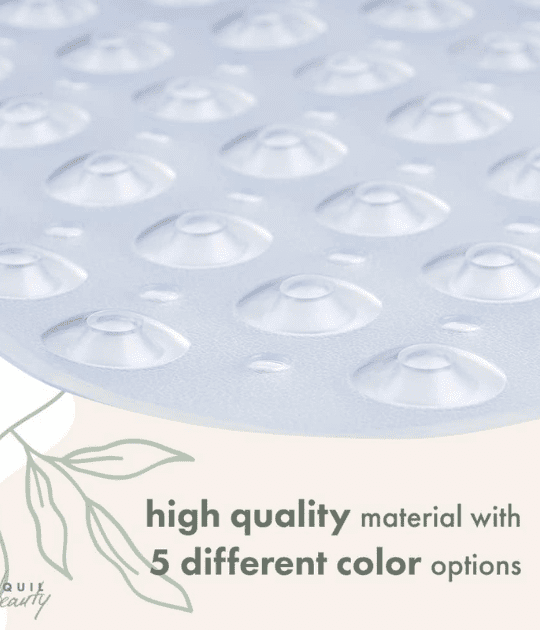 The second image provides a close-up of the mat's texture, showing the high-quality material available in multiple color options.