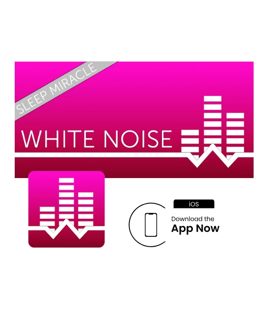 A digital ad for the White Noise app, including the app icon and a download prompt for mobile users.
